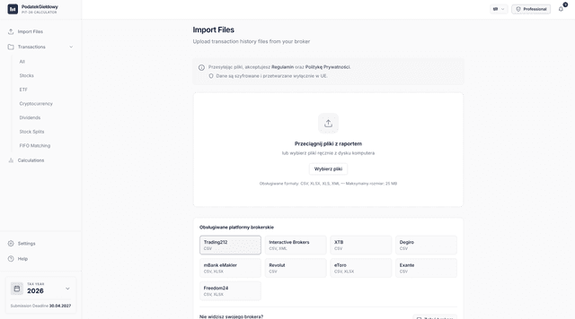 Import broker reports - preview